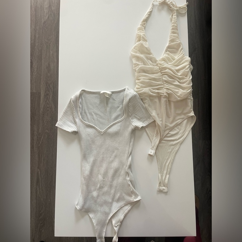 H&M ivory white bodysuits